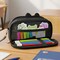 Wrapables 3D Cat Design Pencil Case, Large Capacity 2 Compartment Pencil Pouch for Stationery Tools, Midnight Cat